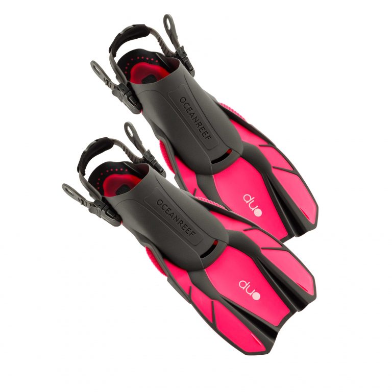 Duo Travel Ready Fins PINK OCEAN REEF Snorkeling